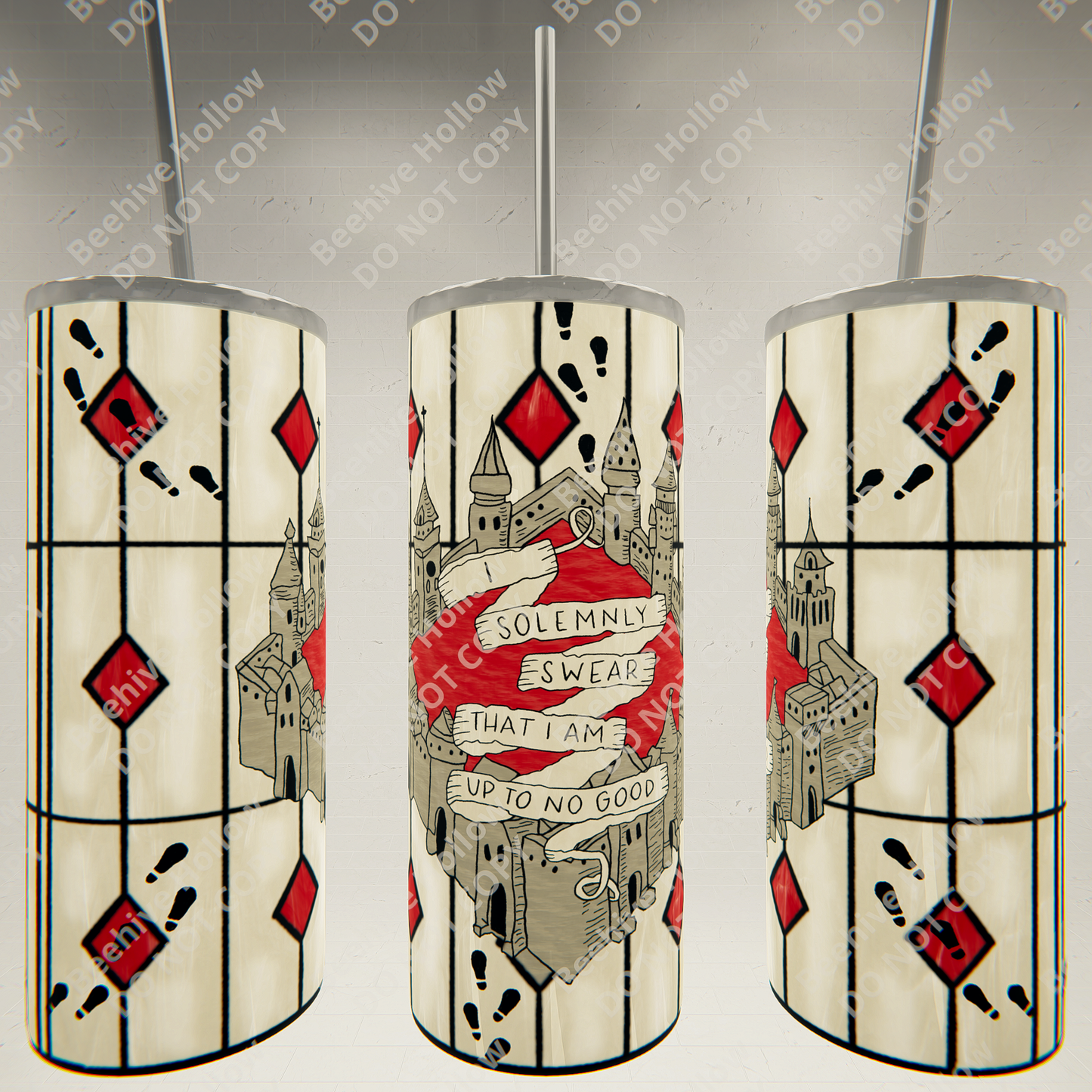 Wizard Map Stained Glass style Tumbler