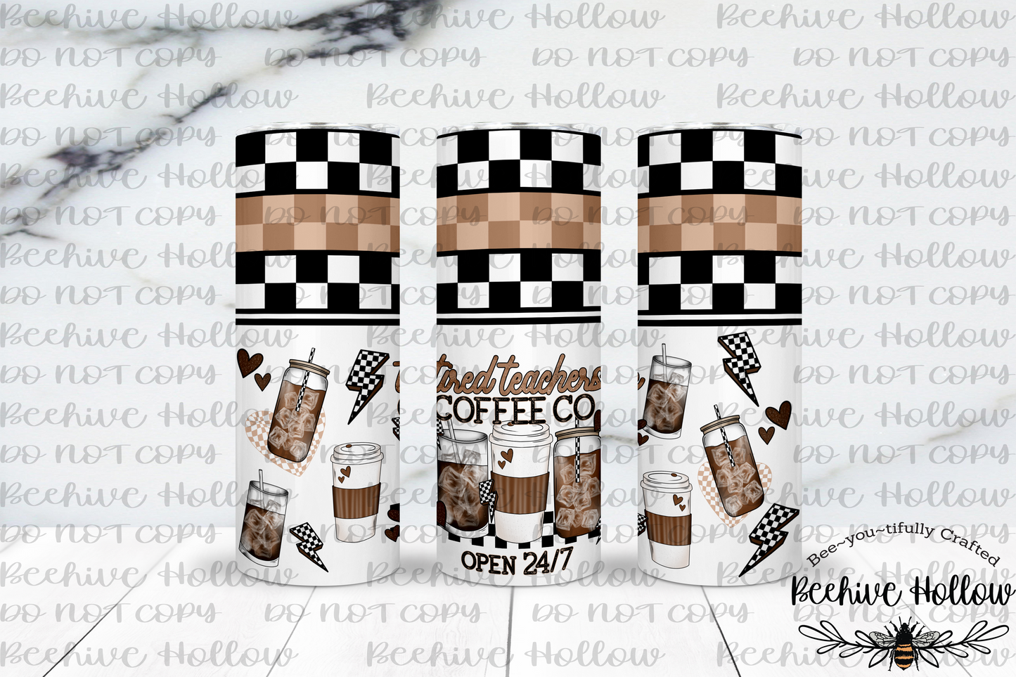 Tired Teachers Coffee tumbler 20oz - 30oz