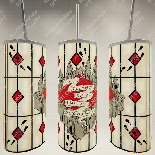 Wizard Map Stained Glass style Tumbler