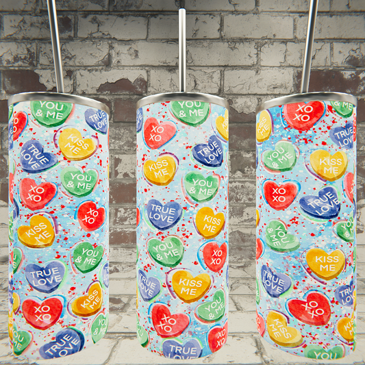 Candy Heart Tumbler - Personalization Available