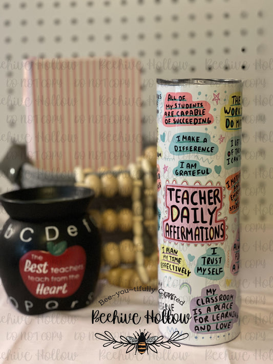 Teacher Affirmations Mental Health Matters tumbler 20oz - 30oz