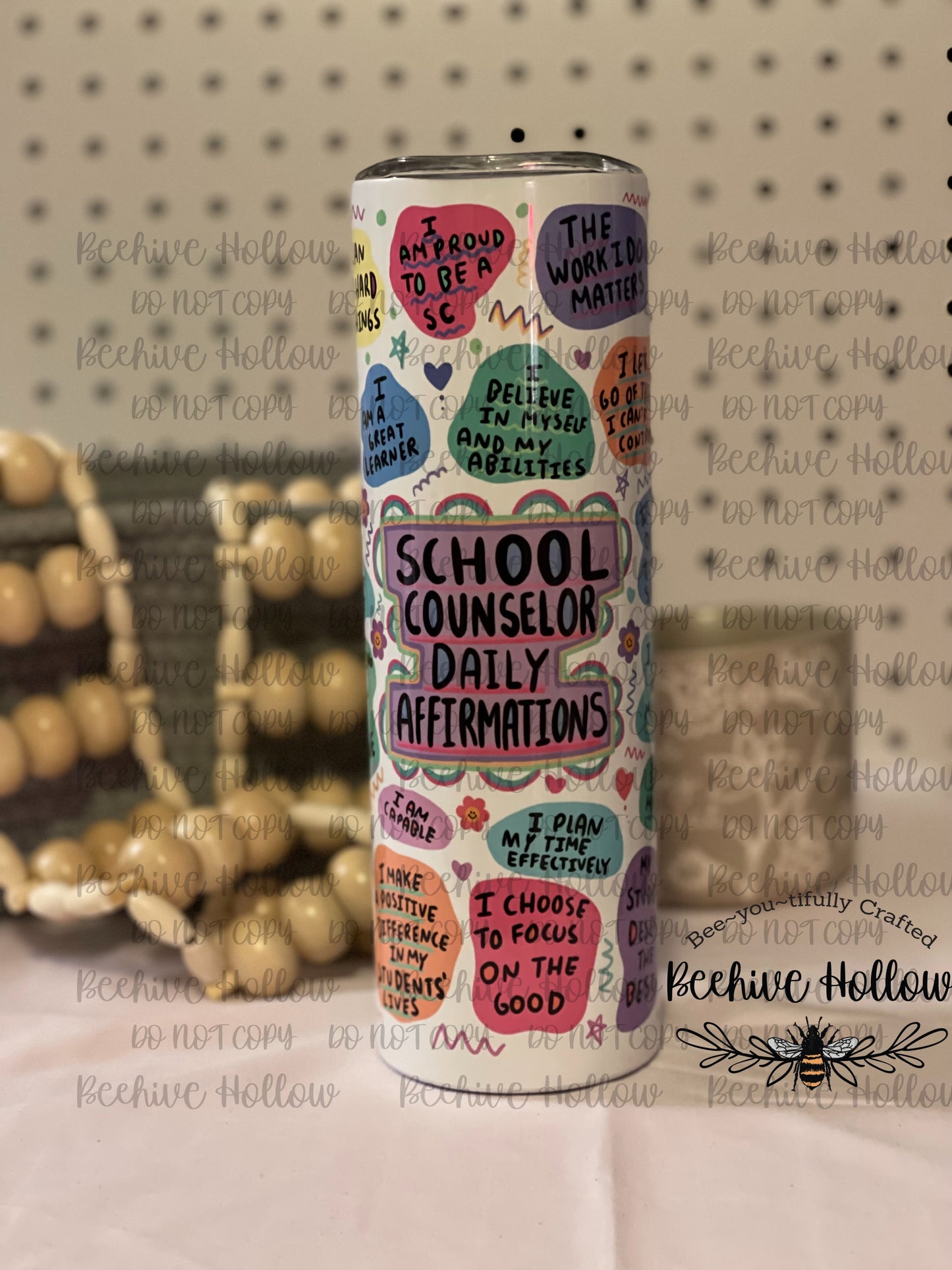 School Counselor Affirmations Mental Health Matters tumbler 20oz - 30oz